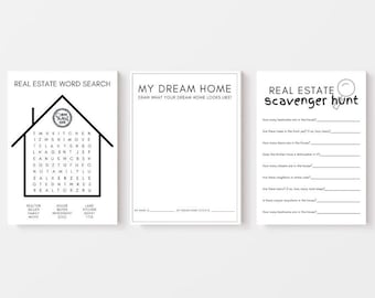 Real Estate KIDS KIT | Open House Printable | Real Estate Marketing | Kids Printable Entertainment Sheets | PDF