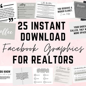 25 Facebook Posts for REALTORS | Real Estate Marketing | Facebook Posts | Real Estate Graphics | Realtor Tools | Realtor Social Media