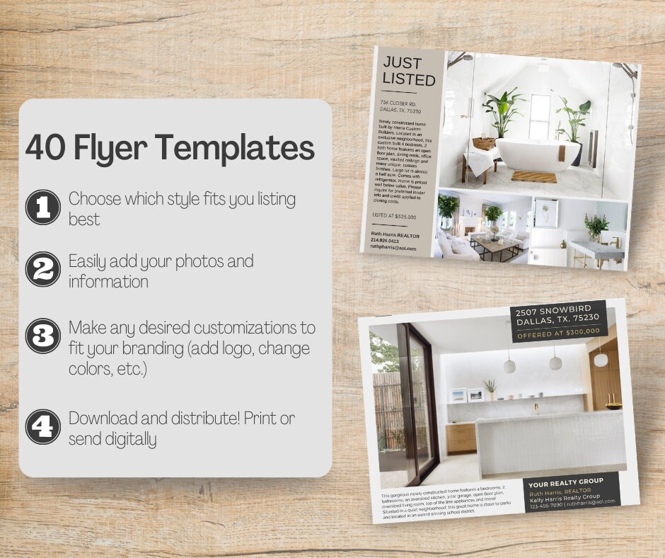 40 Real Estate Flyer Templates | Real Estate Marketing Bundle| Realtor ...