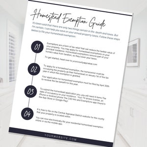 Homestead Exemption Guide | Realtor Template | Lender Template | Real Estate Marketing | Real Estate Handout | Buyer Resources | Tax Help image 3