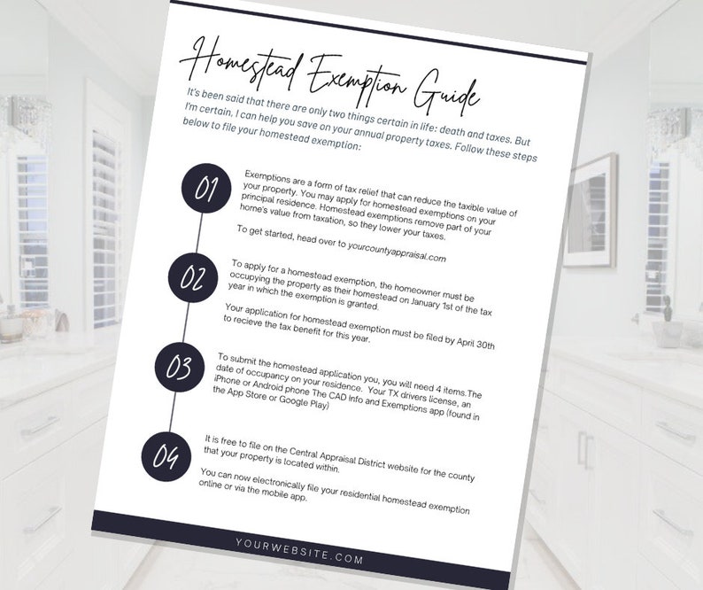 Homestead Exemption Guide | Realtor Template | Lender Template | Real Estate Marketing | Real Estate Handout | Buyer Resources | Tax Help image 3