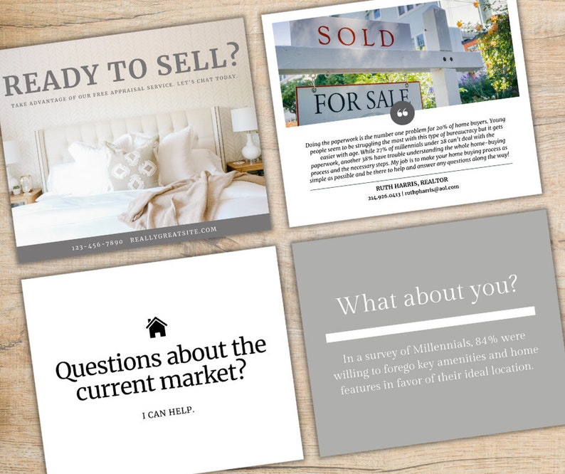 2022 Real Estate Marketing Mix 35 Social Media Graphics Etsy