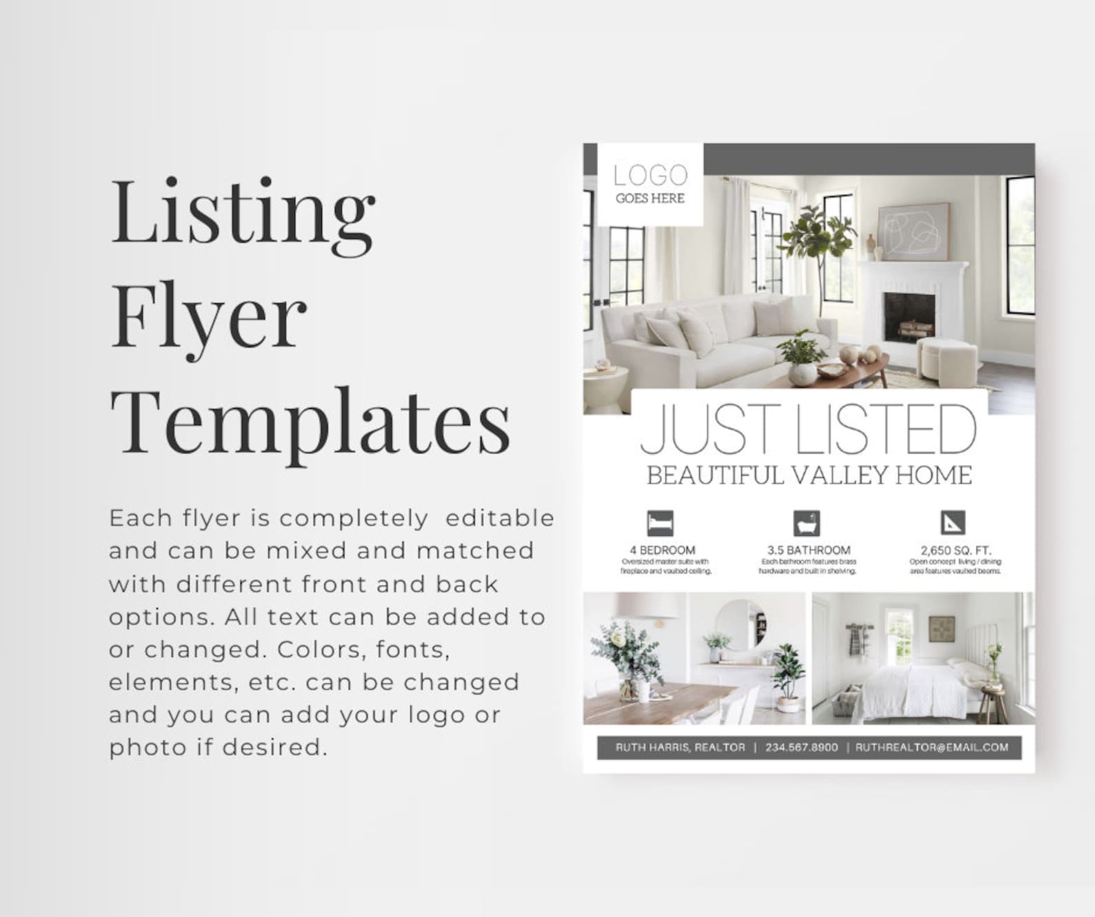 15 Flyer Templates | Real Estate Marketing Bundle | Editable Listing ...