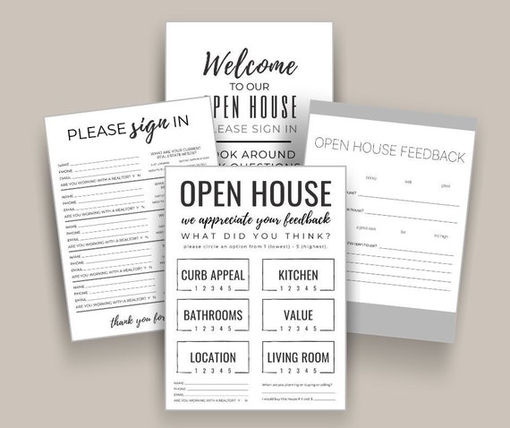 Open House Kit | 15 Editable Templates for Realtors | Real Estate Marketing | Real Estate Tools | Real Estate Downloads | Open House | Canva