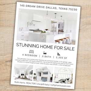 Real Estate Flyer Template | Just Listed Flyer | New Home Flyer | Real Estate Marketing | Customize | Editable | Canva