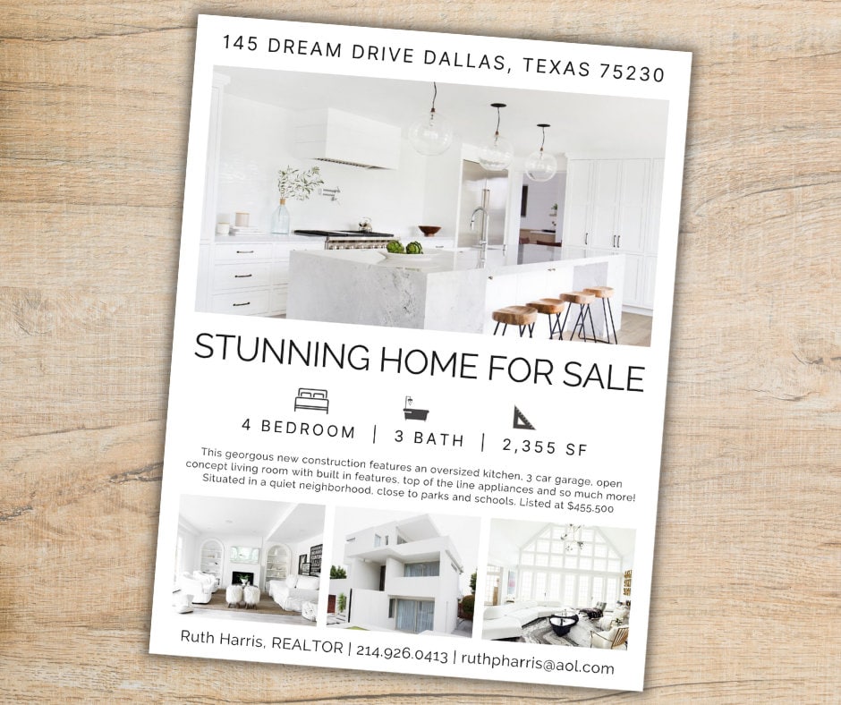 Customize Editable Canva Home Seller Guide Real Estate Marketing Simple Real Estate Flyer Template Just Listed Flyer Realtor Flyer