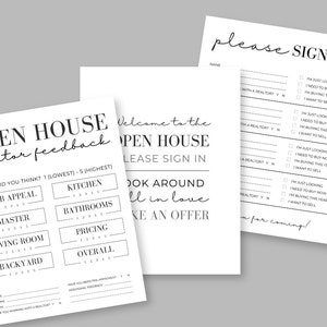 Open House Printables | Real Estate Resource | Realtor Marketing | Real Estate Supplies | Realtor Print | Instant Download | Real Estate PDF