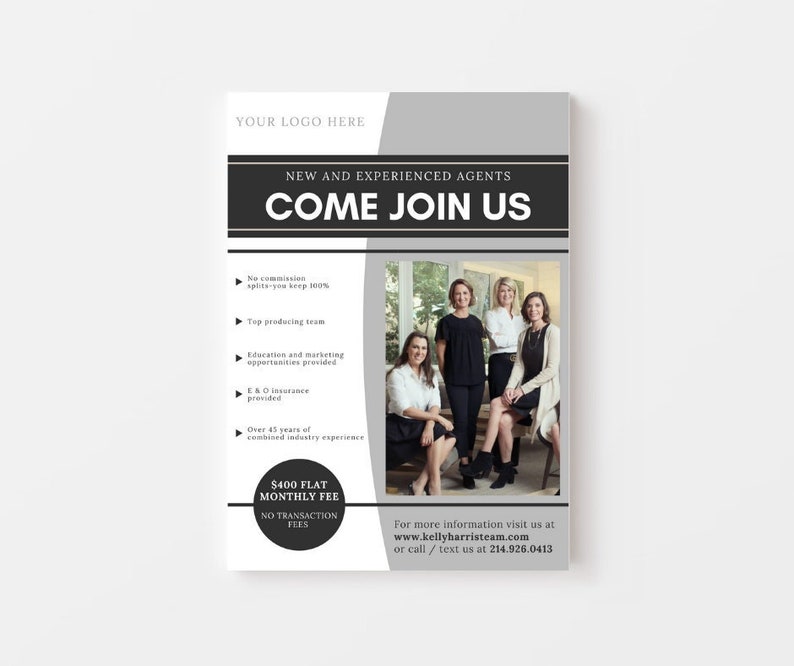 Realtor Recruiting Flyer Real Estate Team Flyer Real Estate Marketing Real Estate Template Realtor Tools Real Estate Brokerage image 1