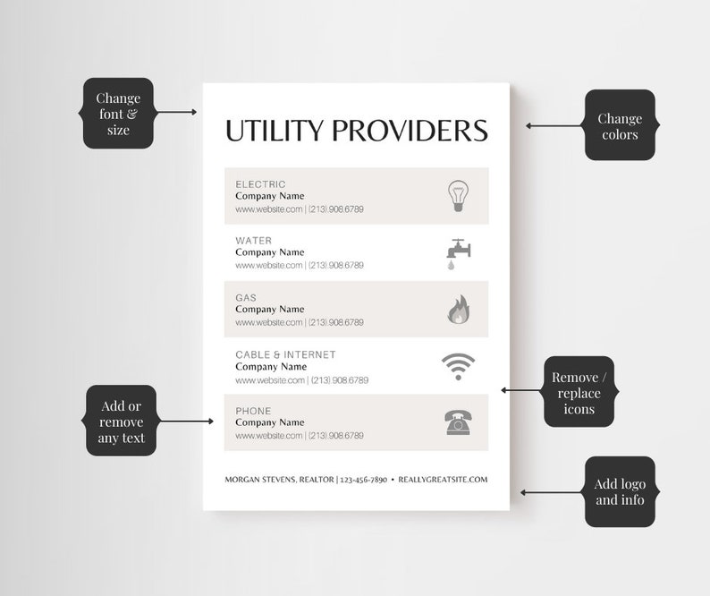 Utility Provider Template Utility Editable Etsy Australia