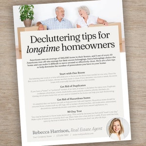 Decluttering Tips | Real Estate Marketing | Realtor Flyer | Template | Instant Download | Real Estate | Homeowner | Canva | Marketing Flyer