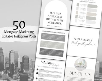 Wohnungsmarkt | 50 Instagram Posts für Verleiher | Bearbeitbar | Benutzerdefiniertes Marketing | Kreditsachbearbeiter Instagram | Rente Social Media Marketing
