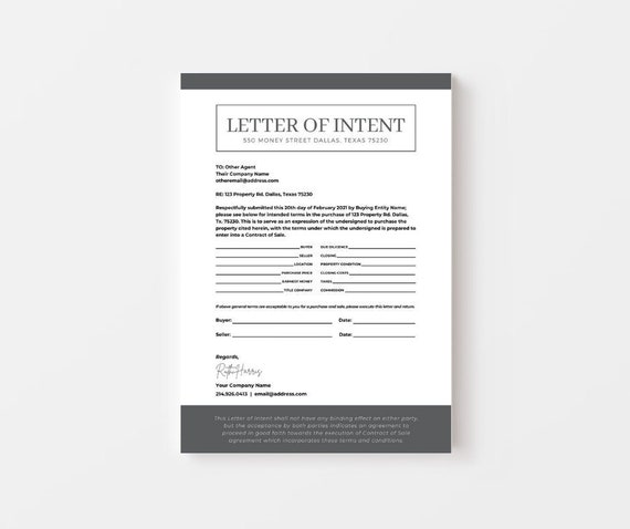 Bozza lettera di intenti commerciale