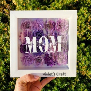Mom Shadowbox With Flowers/mother's Day Gift/customized Mom Gift/paper ...