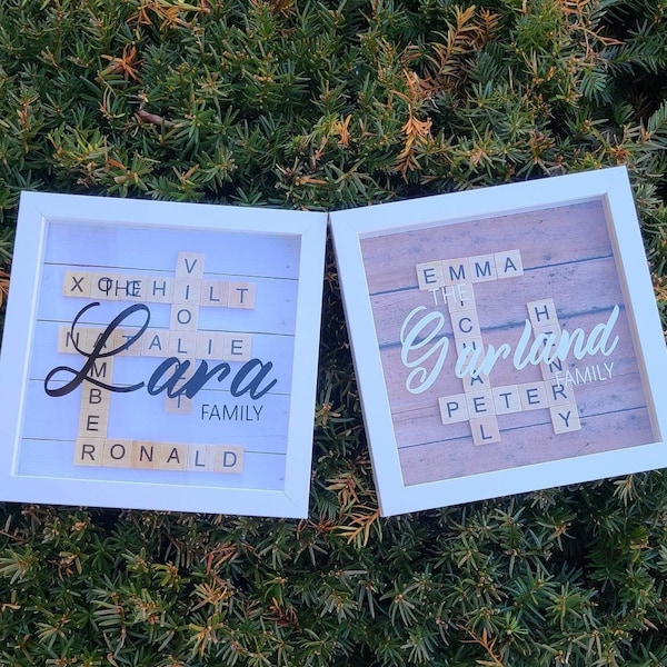 Family Crossword With Frame Etsy