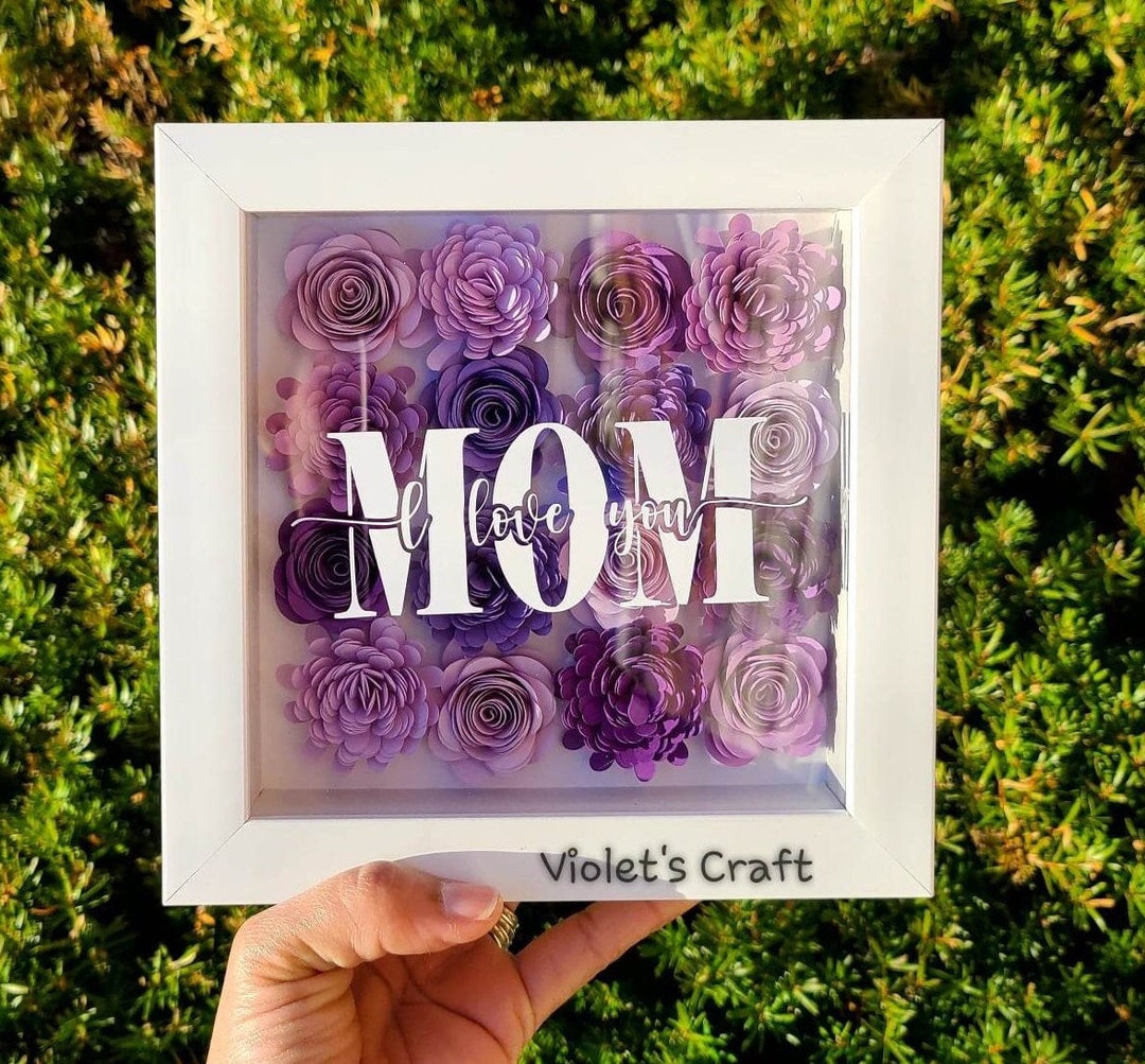 Mom Shadowbox With Flowers/mother's Day Gift/customized - Etsy