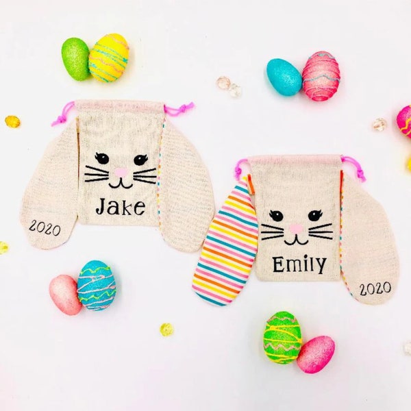 Easter Treat Bags/Easter Gift for Kids/Personalized Easter Treat Bags/Easter Basket Stuffers/Easter Bunny Gift Bags/Easter Favors/Bunny sack