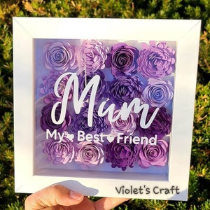 Mom Shadowbox With Flowers/mother's Day Gift/customized Mom Gift/paper ...
