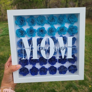 Mom Shadowbox With Flowers/personalized Shadowbox W Names/mother's Day ...