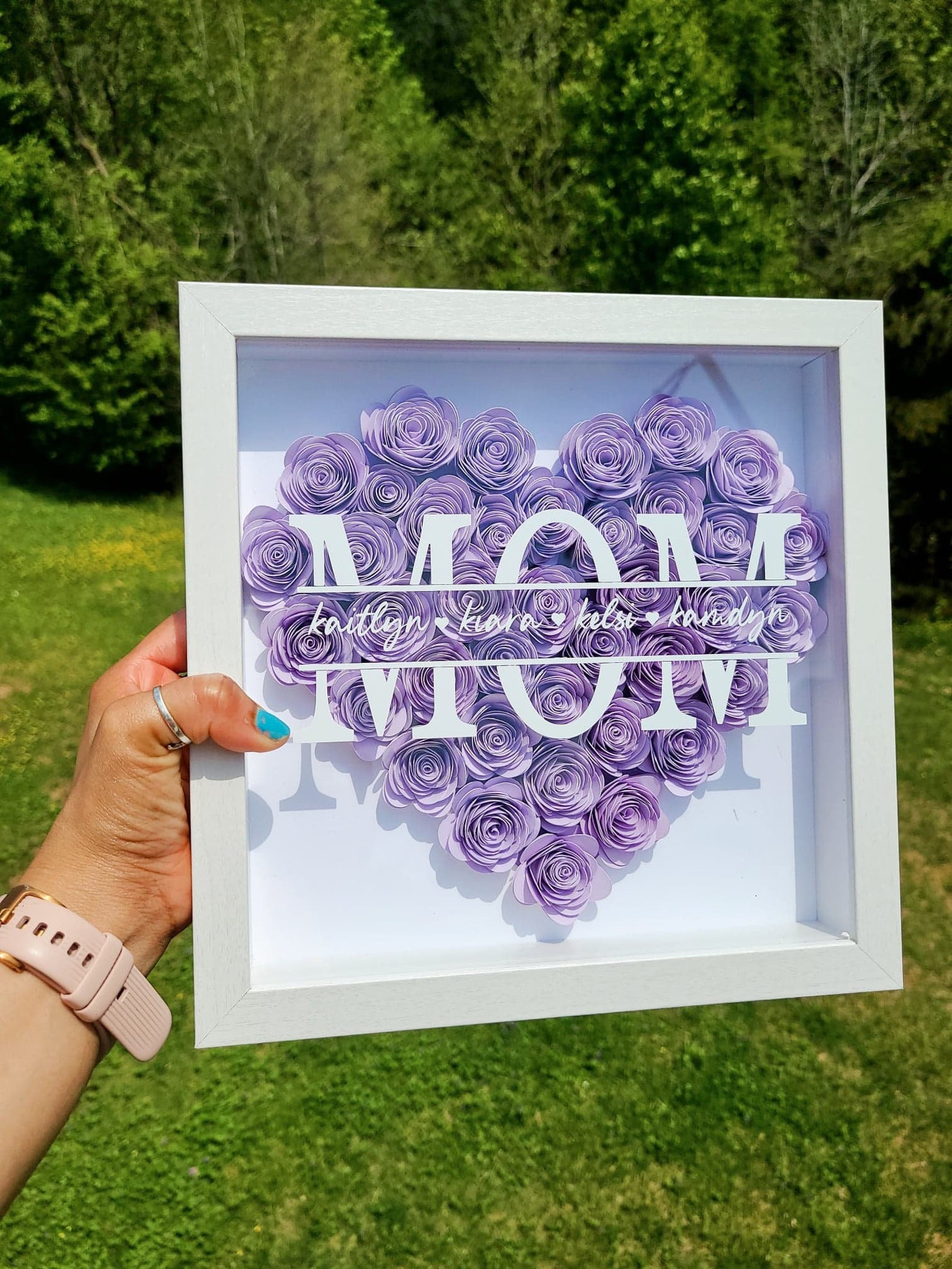 Mom Shadowbox With Flowers/personalized Shadowbox W - Etsy