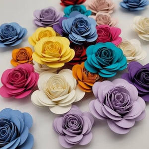 Small paper Flowers for decorations/ Paper Roses for DIY - Set of 12/ Wedding Flowers, Bridal Shower Decor, Baby Nursery Decor/Floral Art