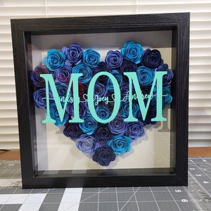 Mom Shadowbox With Flowers/personalized Shadowbox W - Etsy