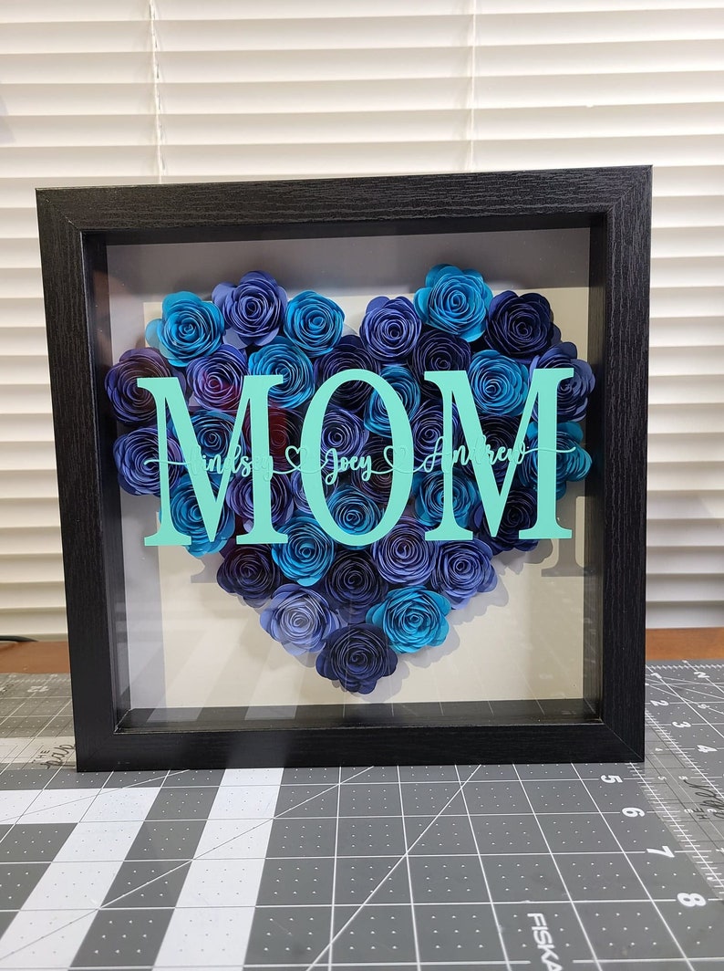 Mom Shadowbox With Flowers/personalized Shadowbox W - Etsy