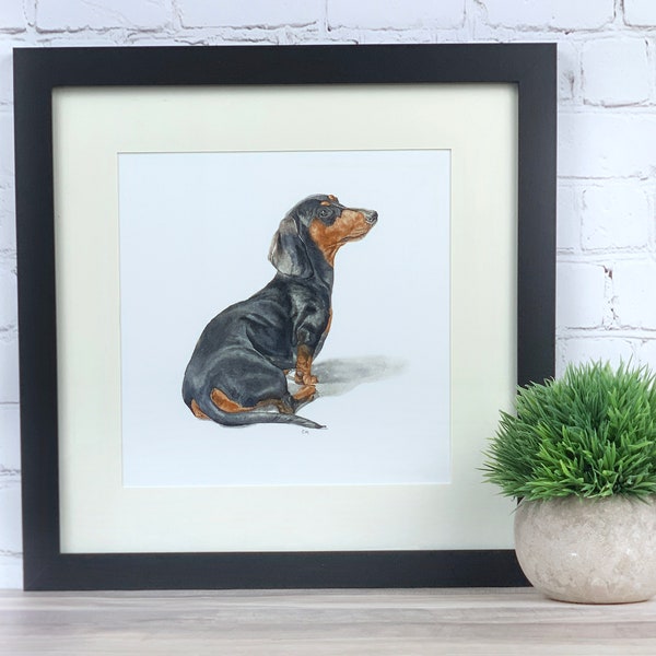 Dachshund gifts, dachshund décor, original watercolor dachshund art print