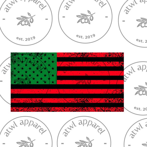 Red Black Green Distressed Flag