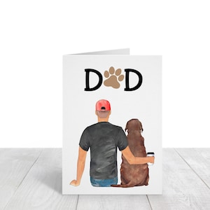 Carte de fête des pères personnalisée de Dog, Doggy Dad | Fête des pères du chien | Papa chien | Carte de voeux imprimable | La fête des pères avec un chien