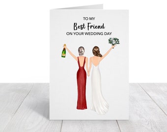 To my Best Friend on her Wedding Day, Wedding Day Card, Sister on Wedding Day, Custom Wedding Day Card, Personalized Wedding Card, DIGITAL