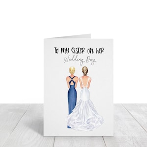 Para minha irmã no dia do casamento, Cartão de dia do casamento, Cartão de casamento, Cartão personalizado para minha irmã no dia do casamento, Cartão personalizado, DIGITAL