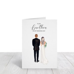 Para meu irmão no dia do meu casamento, Cartão de dia do casamento, Cartão de casamento, Cartão personalizado para minha irmã no dia do casamento, Cartão personalizado, DIGITAL