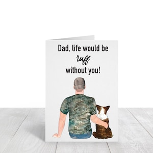 Personalisierte Vatertagskarte - Hund Papa - Doggy Papa Karte - Individuelle Hunde Karte zum selbst ausdrucken