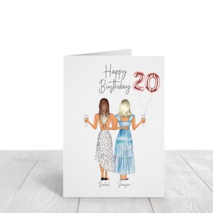 Biglietto di auguri di compleanno personalizzato, biglietto di auguri di compleanno personalizzato, biglietto personalizzato per la migliore amica, biglietto di auguri di compleanno per la sorella, download digitale, biglietto stampabile