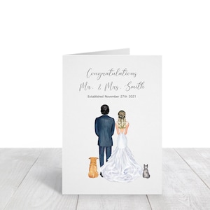 Biglietto di nozze, regalo di nozze personalizzato, biglietto di nozze personalizzato, biglietto di nozze personalizzato, biglietto stampabile, download digitale, matrimonio del cane