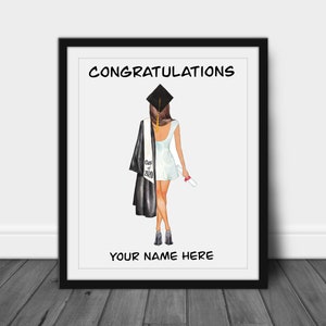 Graduation Print, Graduation Portrait, Custom Graduation Portrait, Personalized Graduation Gift, Class of 2025, Printable, 2025 Graduation