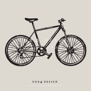 Mountain Bike, Vintage Style Hand Drawn Bicycle Illustration Icon, Pushbike drawing (eps, svg, jpeg, pdf, png files)