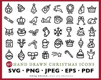 Download Christmas Icons Svg Etsy