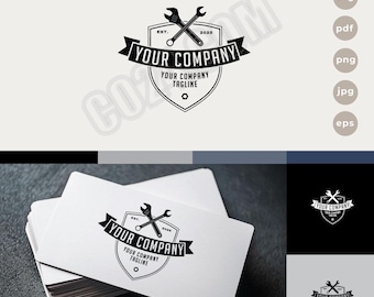 Auto Repair Shop Logo: Motor Mechanics Branding (eps, svg, jpeg, pdf, png files)