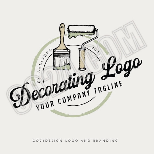 Paint Logo Painting and Decorating Logo Vintage Style Paint Etsy