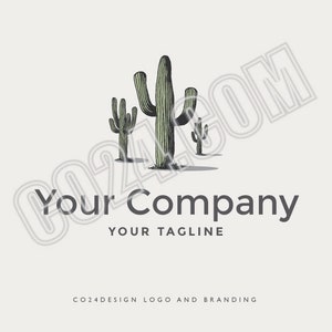 Logo Cactus, Logo Deserto, Logo Pianta Succulenta, Logo Pre-costruito Cactus, Logo Cactaceae, Logo Botanico (file EPS, SVG, JPEG, PDF, PNG)