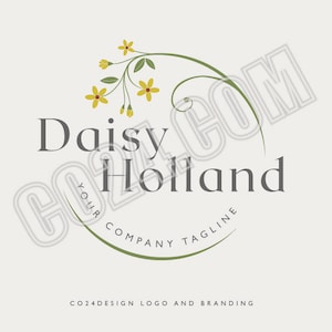 Blumenkranz-Logo, Blumenlogo, botanisches Logo, vorgefertigtes minimalistisches Blumenring-Logo, Blumenkreis-Logo (eps, svg, jpeg, pdf, png Dateien)