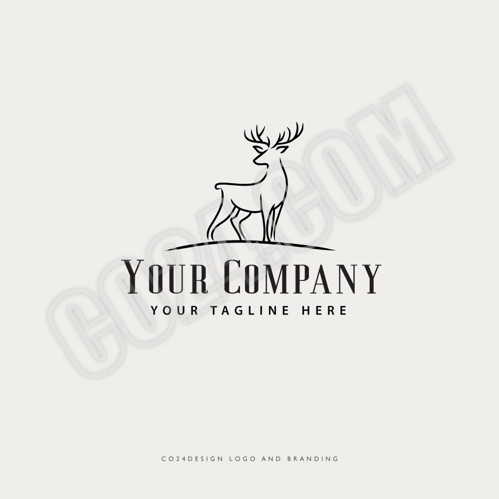 Deer Logo, Elegant Deer Logo, Wild Deer Logo, Adventure Logo, Outdoor Logo, Wildlife Logo, Animal Logo (eps, svg, jpeg, pdf, png files)