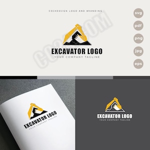 Excavator Arm Logo Design: Construction Company Branding (eps, svg, jpeg, pdf, png)