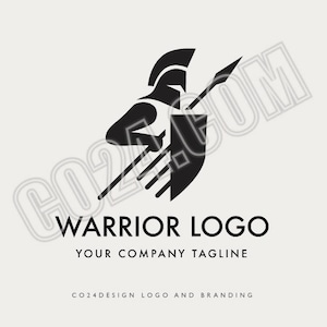 Warrior Logo, Spartan Logo, Viking Logo, Medieval Mascot Logo, Barbarian Logo, Battle Helmet Sword Logo (eps, svg, jpeg, pdf, png files)
