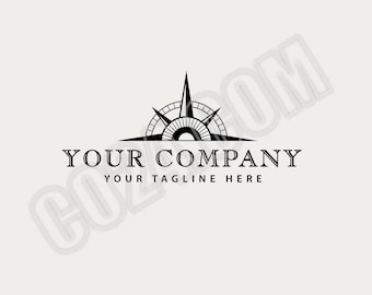Personlized Compass Logo Design, Nautical Business Branding (eps, svg, jpeg, pdf, png files)