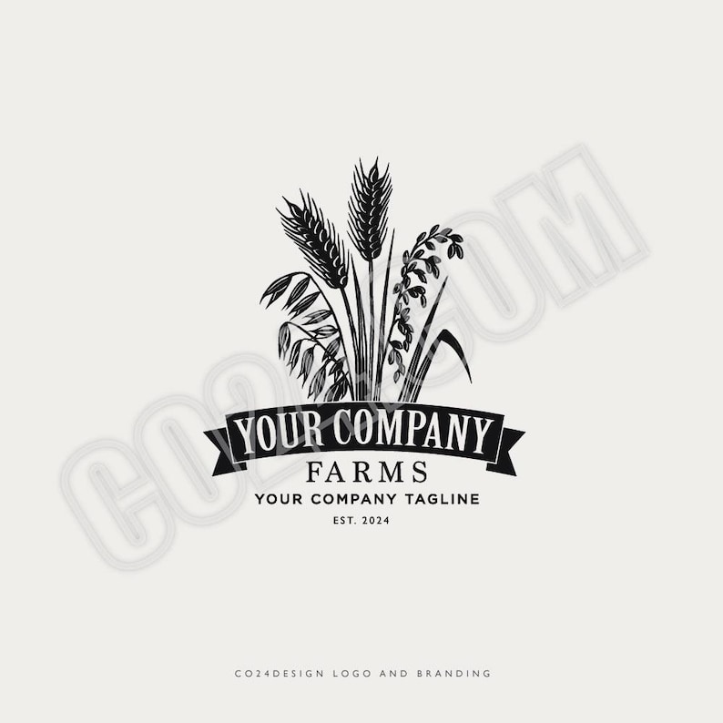 Farm Crops Logo: Custom Farming Logo Design (eps, Svg, Jpeg, Pdf, Png ...