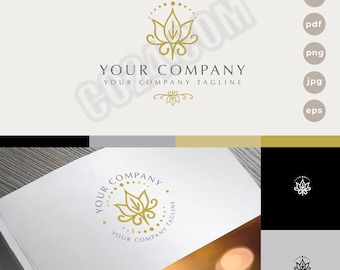 Diseño de logotipo bohemio para el bienestar: Marca de yoga holística (archivos eps, svg, jpeg, pdf, png)