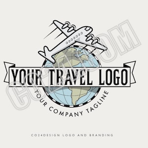 Travel Advisor Logo, World Travel Logo, Globe Logo, Travel Agent Logo, Travel Blogger Logo, Plane Logo (eps, svg, jpeg, pdf, png files)
