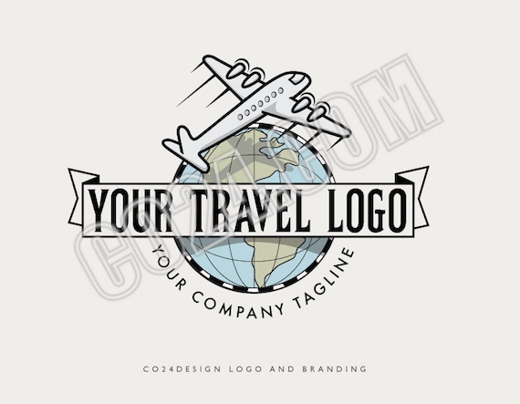 Travel Logo Design Premade Airplane Logo Adventures Logo 